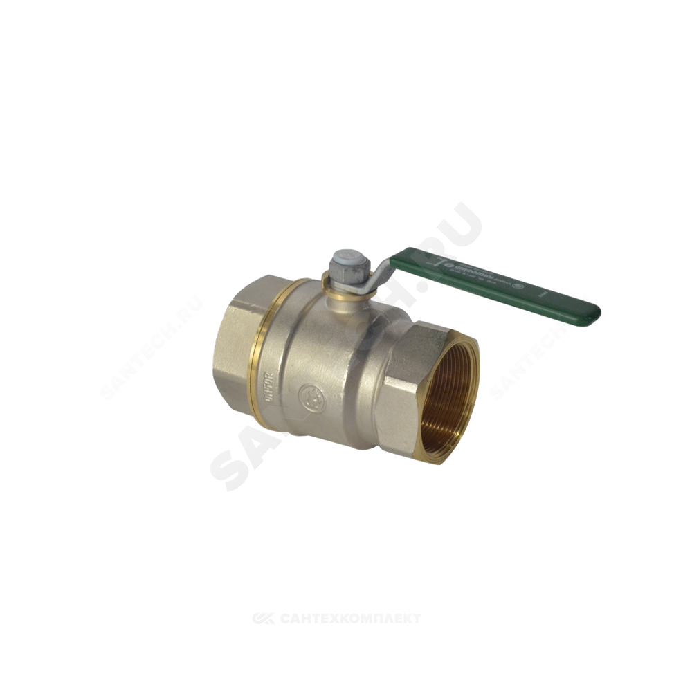 Кран шаровой латунь хром R250W Ду 15 Ру42 ВР рычаг зеленый Giacomini R250WX023