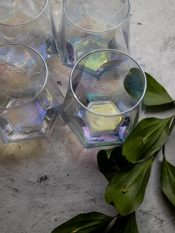 Набор шестигранных стаканов, 330мл, перламутровый, 6 шт.