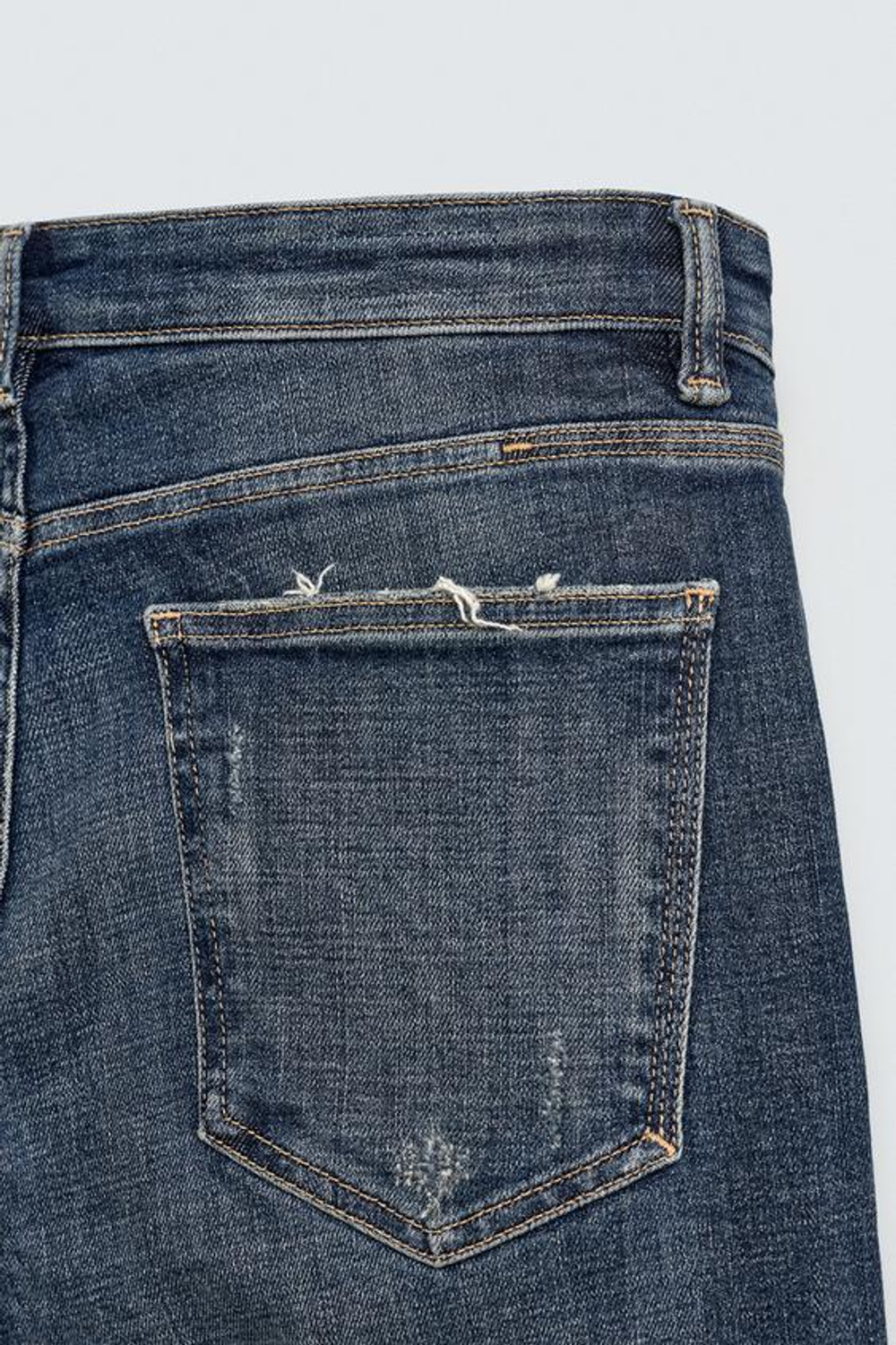 ZARA ДЖИНСЫ SKINNY FIT С РАЗРЕЗАМИ, СИНИЙ