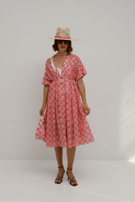 ПЛАТЬЕ ПЬЕРИ РОЗОВЫЙ ПРИНТ (розовый onesize)