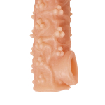 Телесная закрытая насадка 15,6см с пучками шишечек Kokos Cock Sleeve 009 Size M