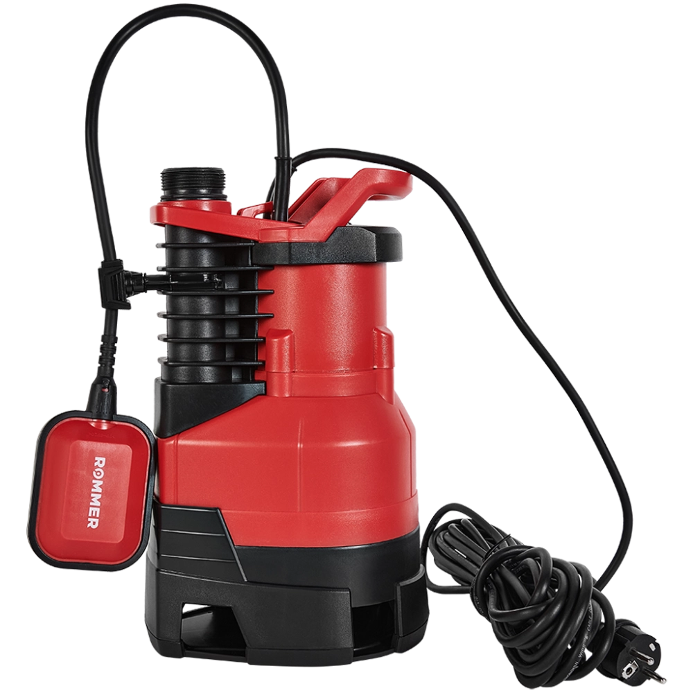 Насос дренажный для грязной воды ROMMER PROFI 750 (0,75 кВт, Qmax 13.5 м³/ч, Hmax 8 м, 1x230В)