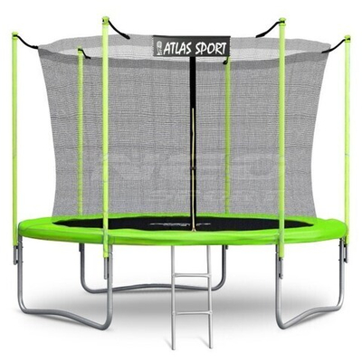 Батут Atlas Sport 252 см (8ft) с внутренней сеткой и лестницей  Green