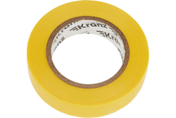 Изолента ПВХ KRANZ 0,13х15 мм, 20 м, желтая KR-09-2602