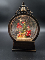 Фонарь новогодний светящийся музыкальный красный сеть/батарейки QW14