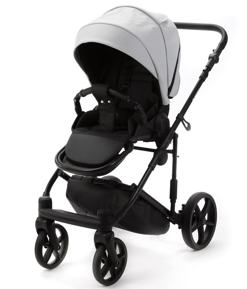 Детская коляска Adamex Zico Deluxe New 2 в 1 ZN-SA03 СВЕТЛО-СЕРАЯ КОЖА