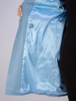 Тренч длинный кожаный с поясом плащ на весну