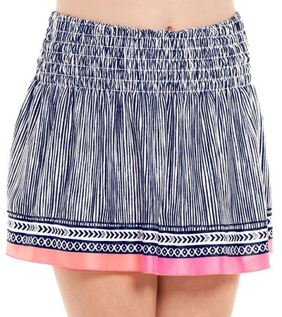 Юбка для девочки теннисная Lucky in Love Santa FE Glow Long Live Summer Smocked Skirt - navy