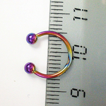Подкова для пирсинга диаметр 10 мм, с шариками 3 мм, толщиной 1,2мм. Медицинская сталь, титановое анодирование