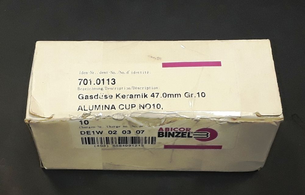 701.0113 Сопло керамическое 47 мм № 10 сварочное TIG Abicor Binzel
