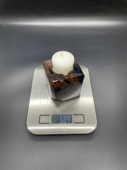 Подсвечник обсидиановый квадратный