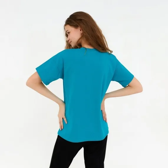 Футболка женская MINAKU: Basic line, цвет аквамарин, размер 50