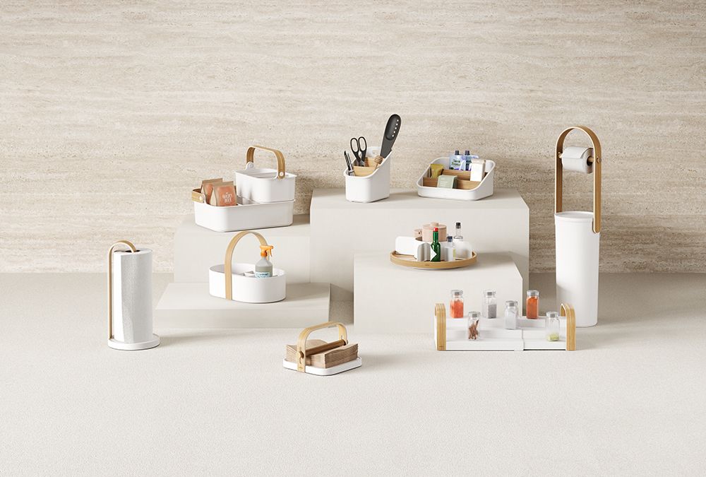 Держатель для бумажных полотенец Bellwood, белый/натуральное дерево