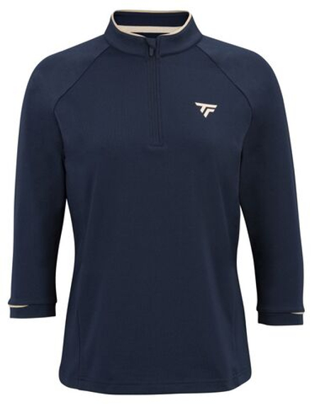 Женская теннисная футболка с длинным рукавом Tecnifibre Thermo Zipper 3/4 Sleeves - marine
