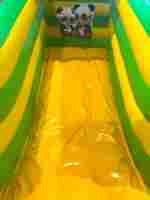 Коммерческий надувной батут «Панды в джунглях», 6×3,5×3,5 м, с горкой