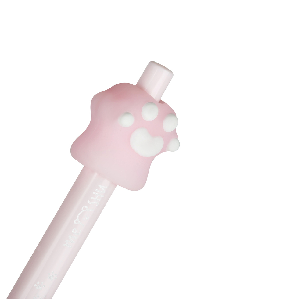 Ручка шариковая автоматическая "Nice paw" синяя, 0,7мм, корпус ассорти, с топпером