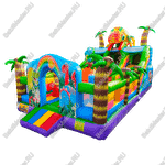 Коммерческий надувной батут "Хамелеон и динозавры" 9х5х5 м