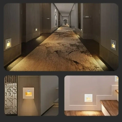 Встраиваемый светодиодный светильник для лестниц, черный с подрозетником