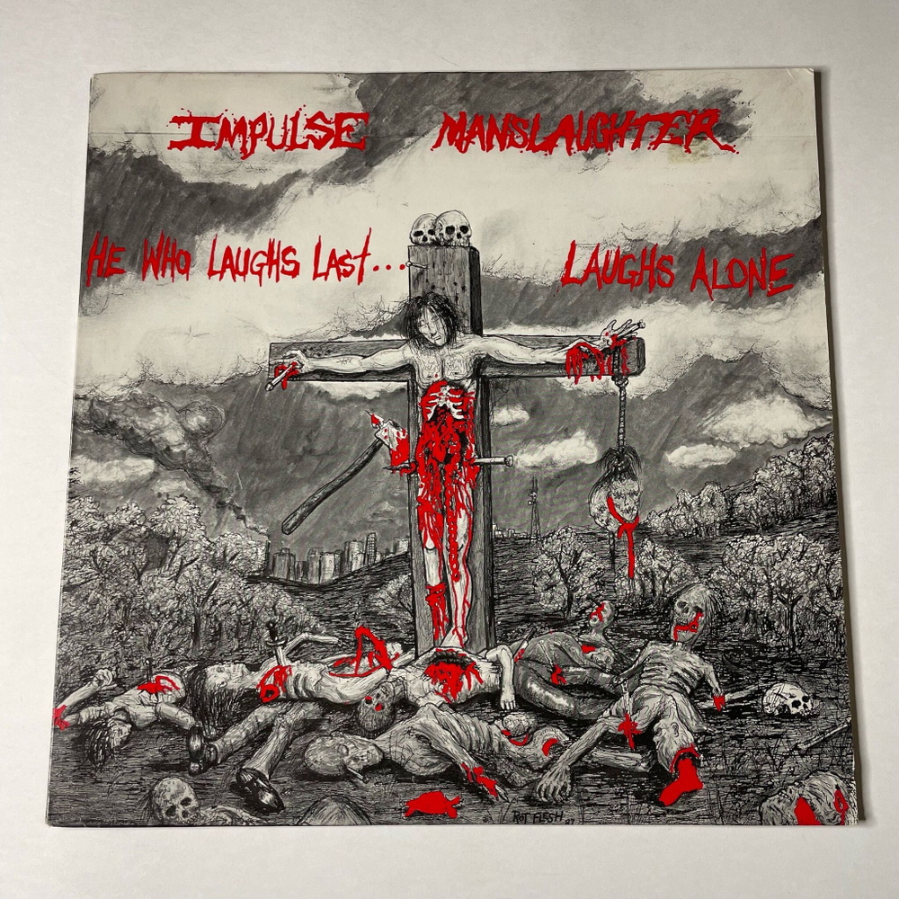 Винтажная виниловая пластинка LP Impulse Manslaughter He Who Laughs Last Laughs Alone (USA 1987)
