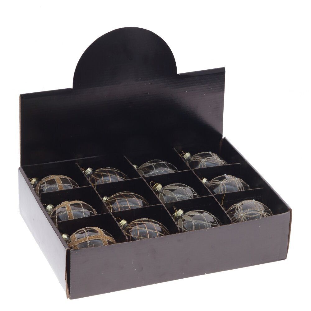 GAEM Набор из 12шт Украшение новогоднее "Шар", D 8 см, L35 W25 H8,5 см