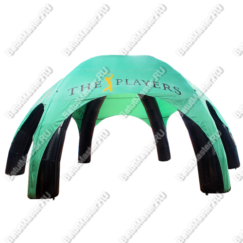 Надувной тент "Чёрно-зеленый" 6*6*3 м, опоры из ПВХ, крыша из нейлона