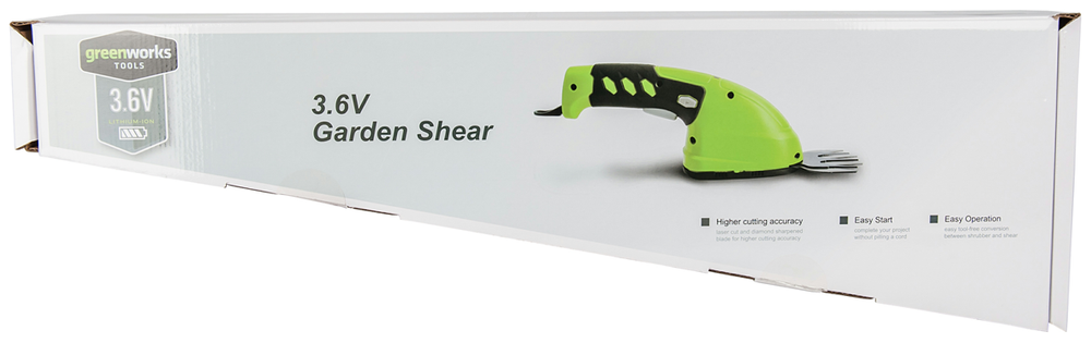 Ножницы садовые аккумуляторные GREENWORKS G3,6GS 3,6V,2Ач,16см,с удл.ручкой (1600207)