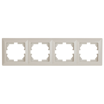 Рамка для розеток и выключателей Intro Solo 4-504-02 на 4 поста, СУ, Solo, слоновая кость