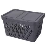 Ящик с крышкой универсальный "deluxe", 380х276х220 мм, 18л (серый)