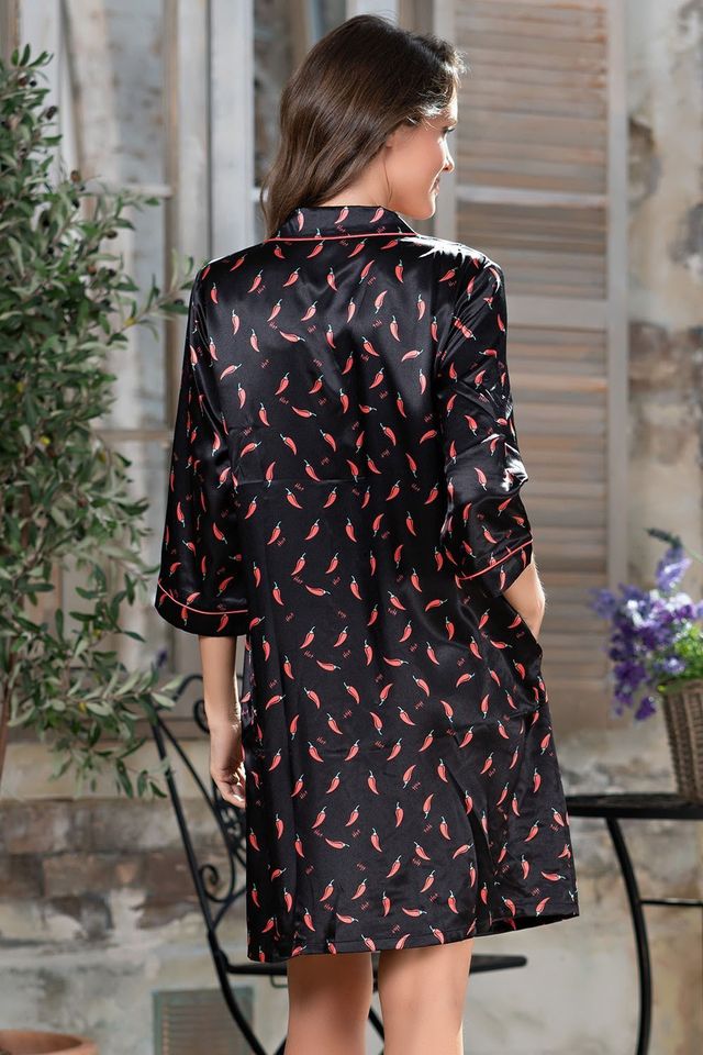 Черная рубашка Julia с рукавами длиной 3/4