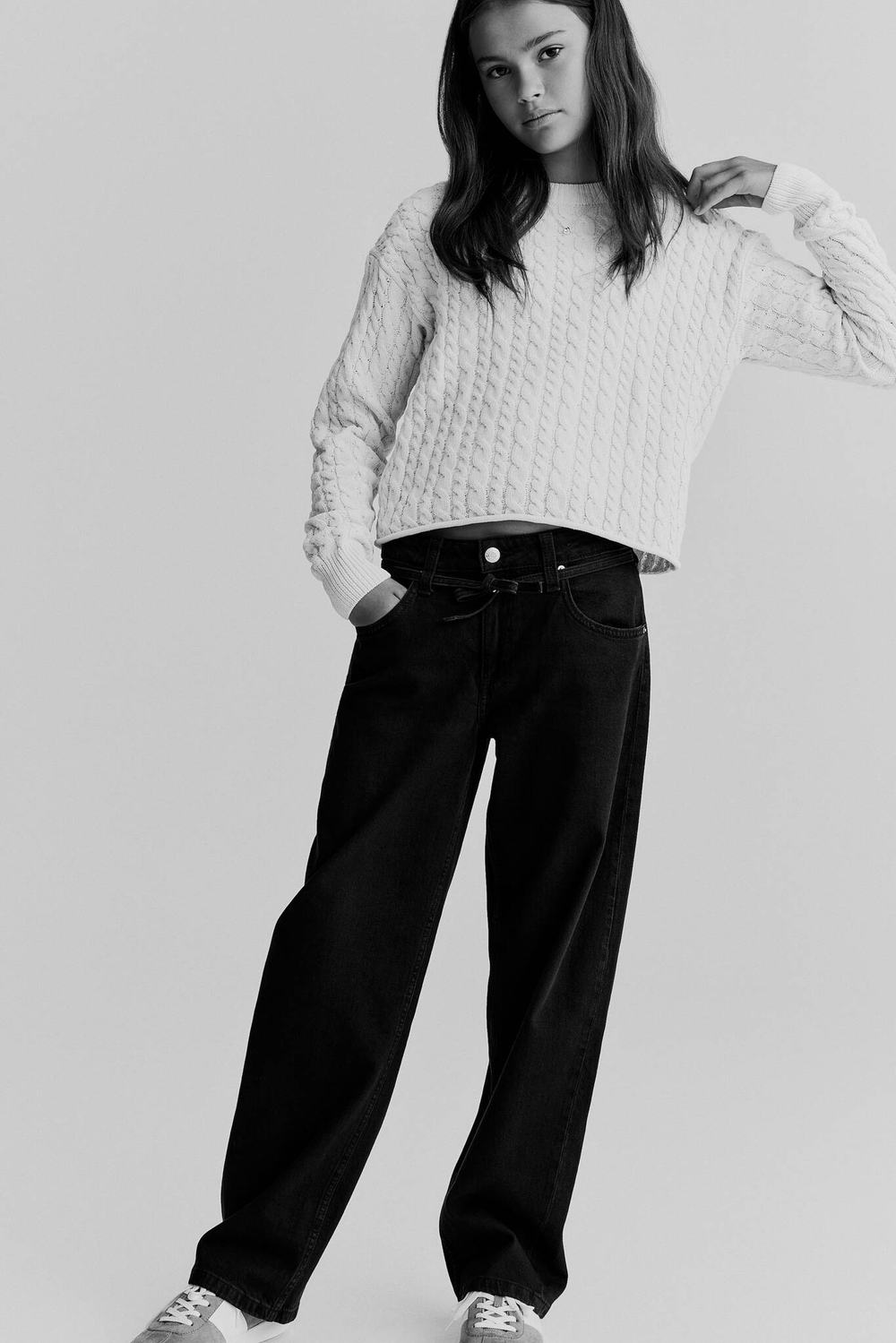 H&M Вязаный свитер, светло-голубой