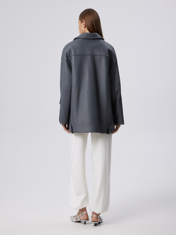 КУРТКА КОЖАНАЯ BIG OVERSIZE (GREY)