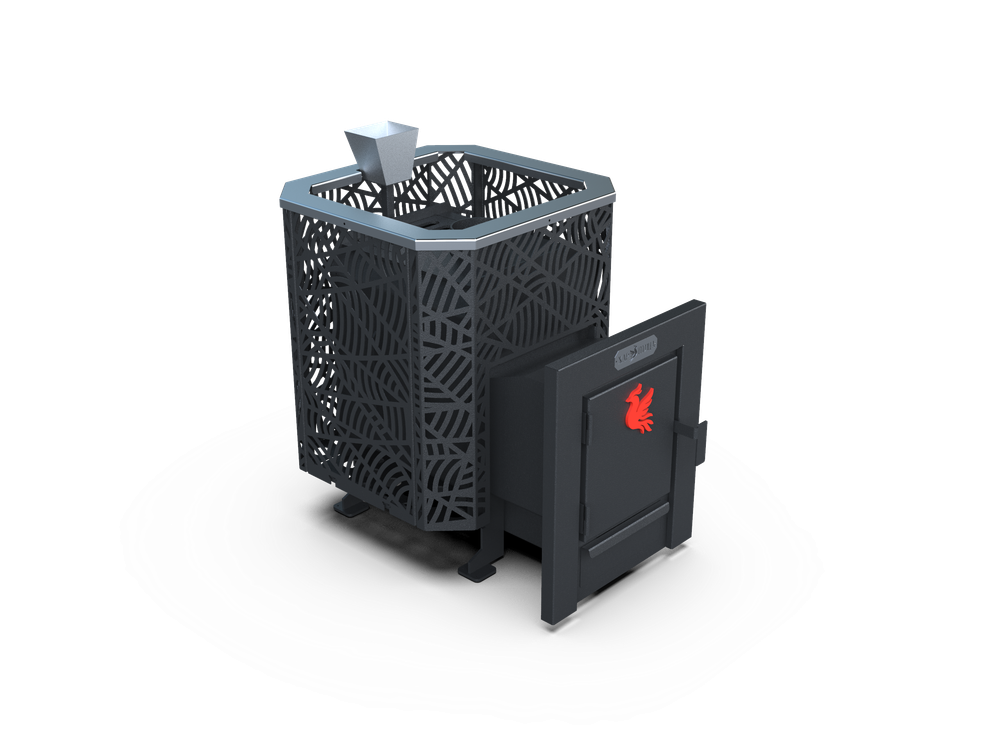 Банная печь Душа- 15 Сетка Модерн Закрытая Каменка