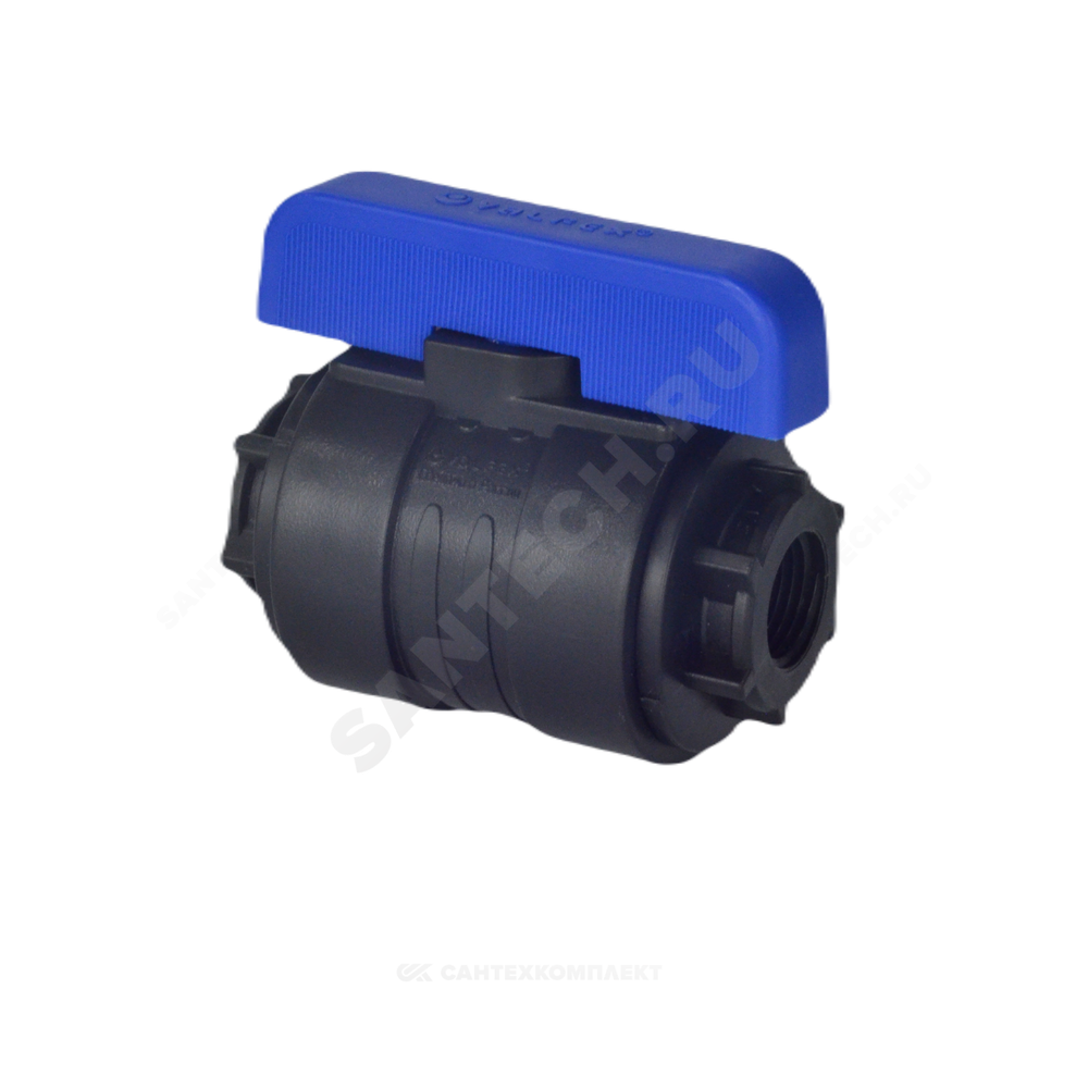 Кран шаровой компрессионный ПЭ Ду 16 3/4"x3/4" ВР/ВР Ру16 VALFEX 1210116034034