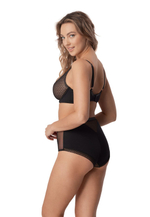 Трусики-слипы Renee с завышенной линией талии (Размер: XXL) (Цвет: черный с бежевым)