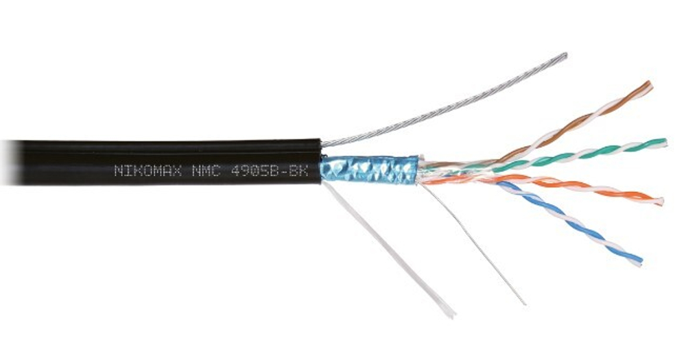 Кабель витая пара F/UTP 5e кат. 4 пары NikoMax NMC 4905B-BK