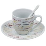 Набор чайный керам, 8 пр, 4 перс, 130 мл, с ложками, Кофемания, Y4-4321