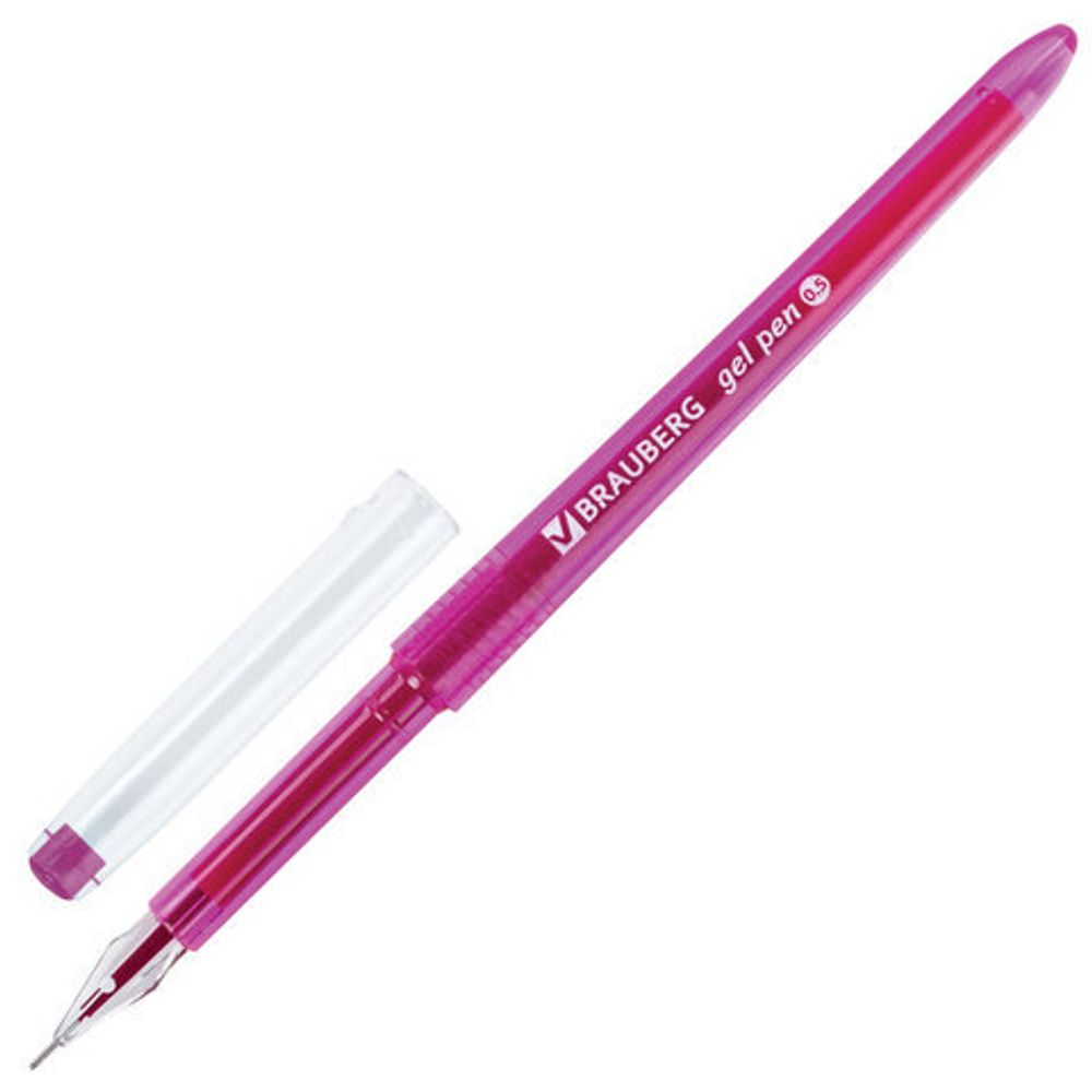 Ручки гелевые BRAUBERG DIAMOND, НАБОР 12 ЦВЕТОВ, узел 0,5 мм, линия письма 0,25 мм, 143377