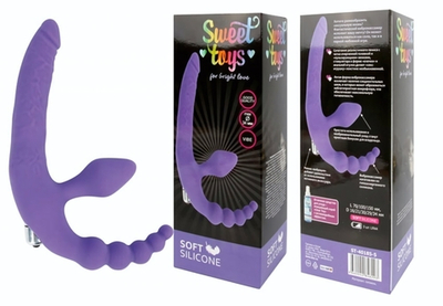 Страпон двойной Sweet toys фиолетовый 34 см