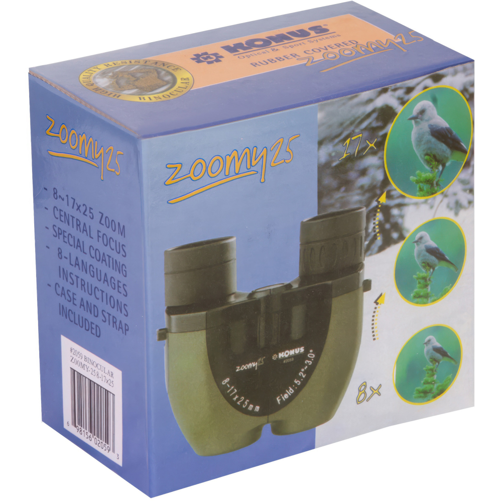 Бинокль Konus Zoomy-25 8–17x25 — упаковка