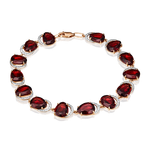 Браслет из красного золота с гранатами и фианитами