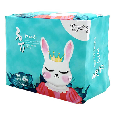 Прокладки гигиенические для критических дней ночные 33 см 10 шт Hummings Hue Sanitary pads night