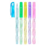 Ручка шариковая, масляная, Basir, синие чернила, разноцветный винтовой корпус, 12 шт