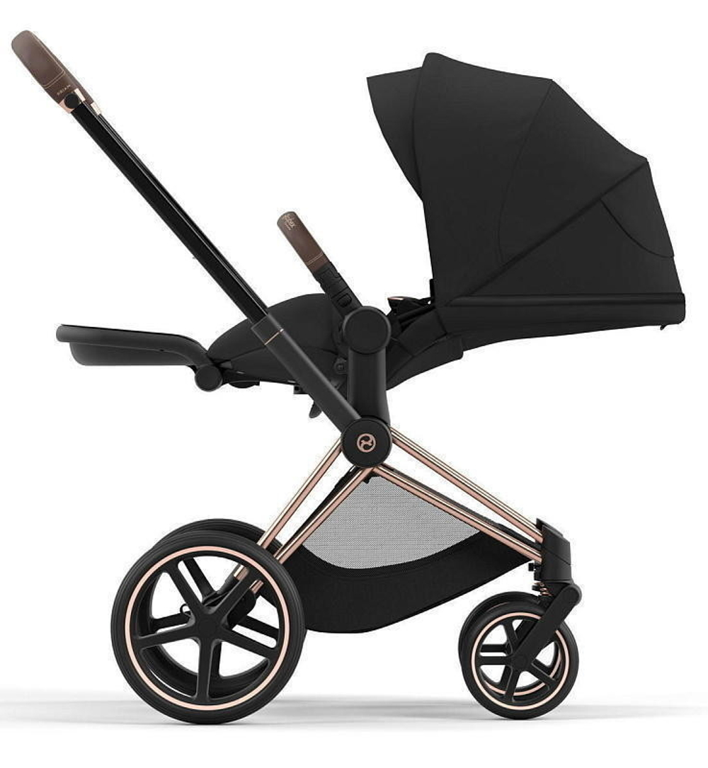 Коляска Cybex Priam IV Rosegold complete Cloud T Mirage Grey Plus Base T 3 в 1 Sepia Black