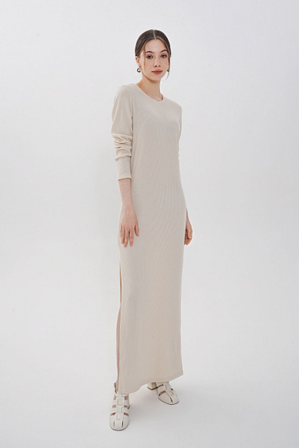Платье-лапша макси Alexandra Talalay KD008 молочное