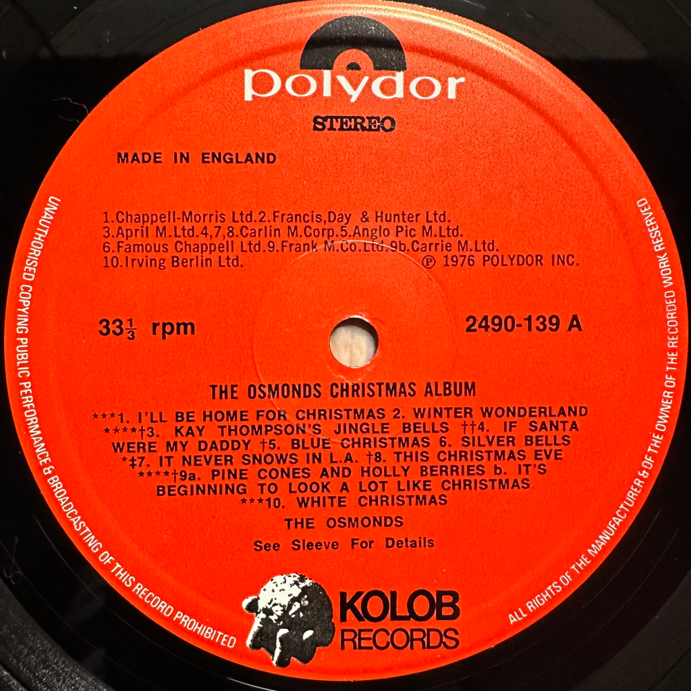 The Osmonds - Christmas Album (Англия 1976г.)