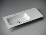 Раковина накладная мебельная Grace прямоугольная 1010x457x137мм, чаша слева, с отверстием под смеситель, цвет белый