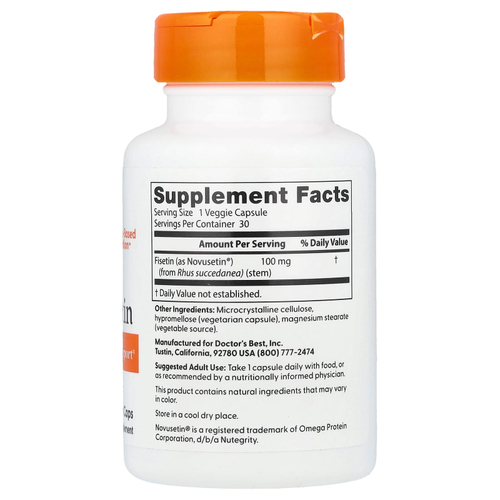 Doctor's Best, физетин с Novusetin, 100 мг, 30 вегетарианских капсул