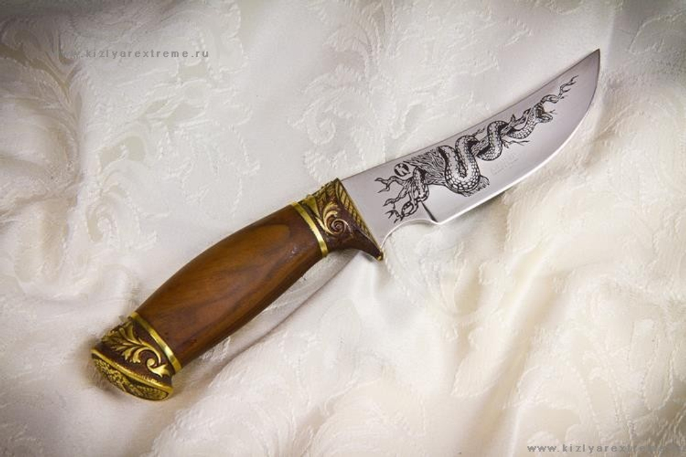 Охотничий нож Гюрза-2 украшенная Латунью