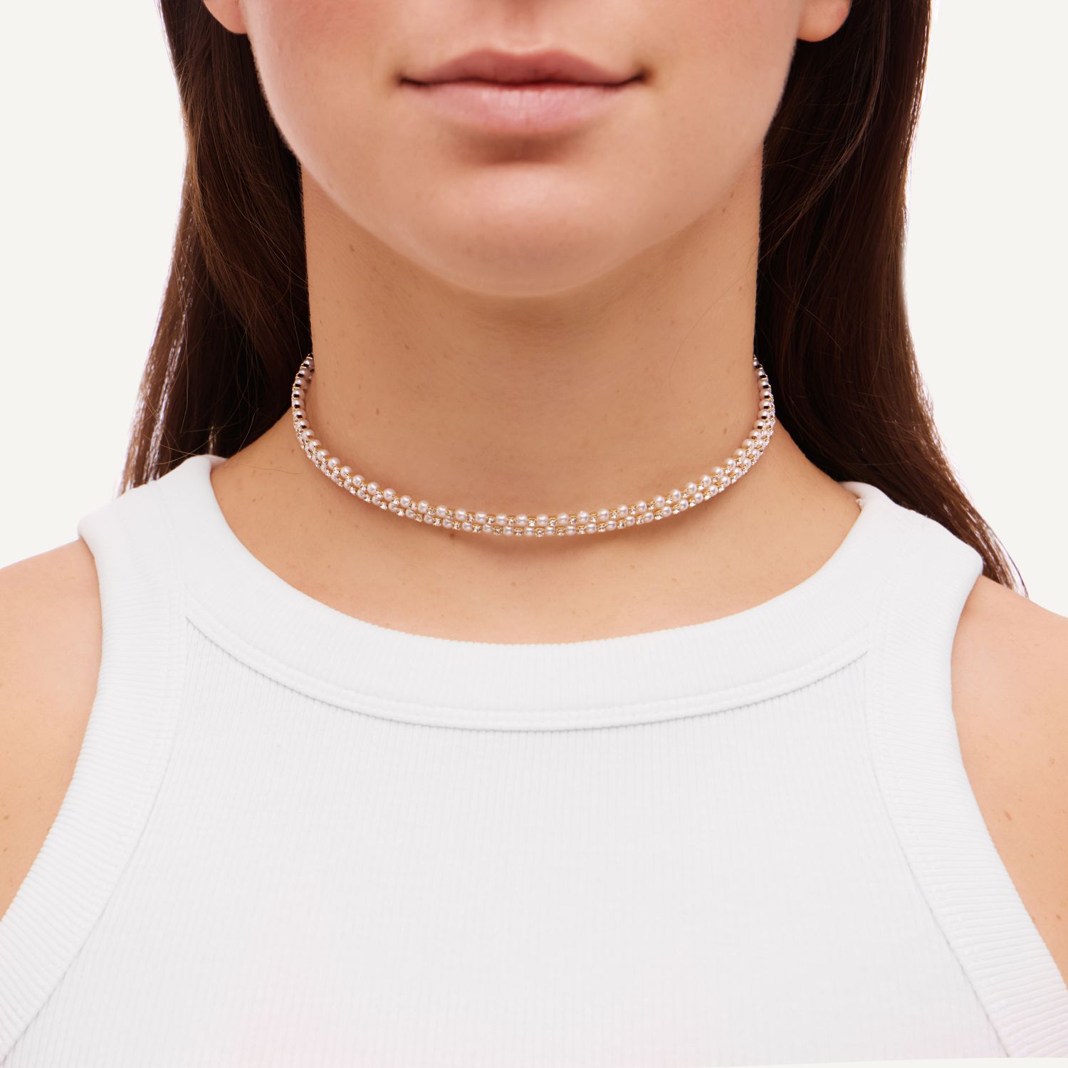 Колье Double Pearly Round Necklace