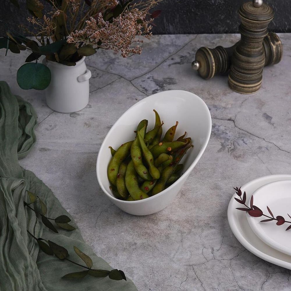 Салатник 175 мл 16,3*11 см h9,5/4,5 см скошенный белый фарфор NEW P.L. Proff Cuisine [6]